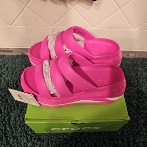 Pink Crocs Platform Sandals